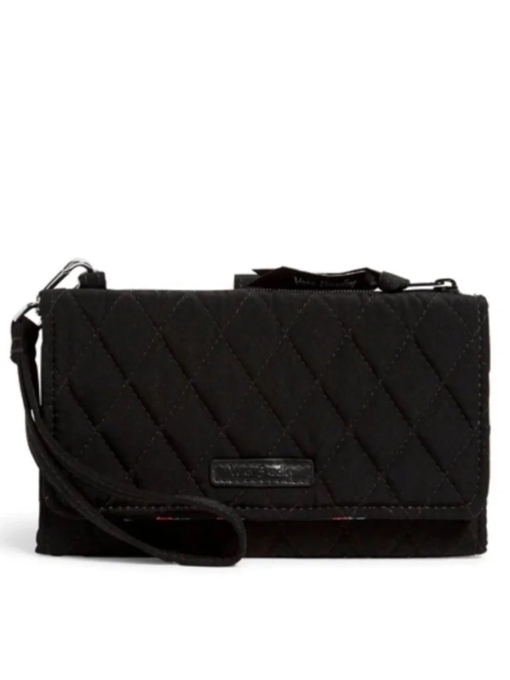 Vera Bradley Classic Black Microfiber RFID Smartphone Wristlet Wallet